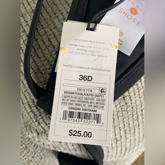 Shade & Shore Black Minimalist Bra - Picture 5 of 5